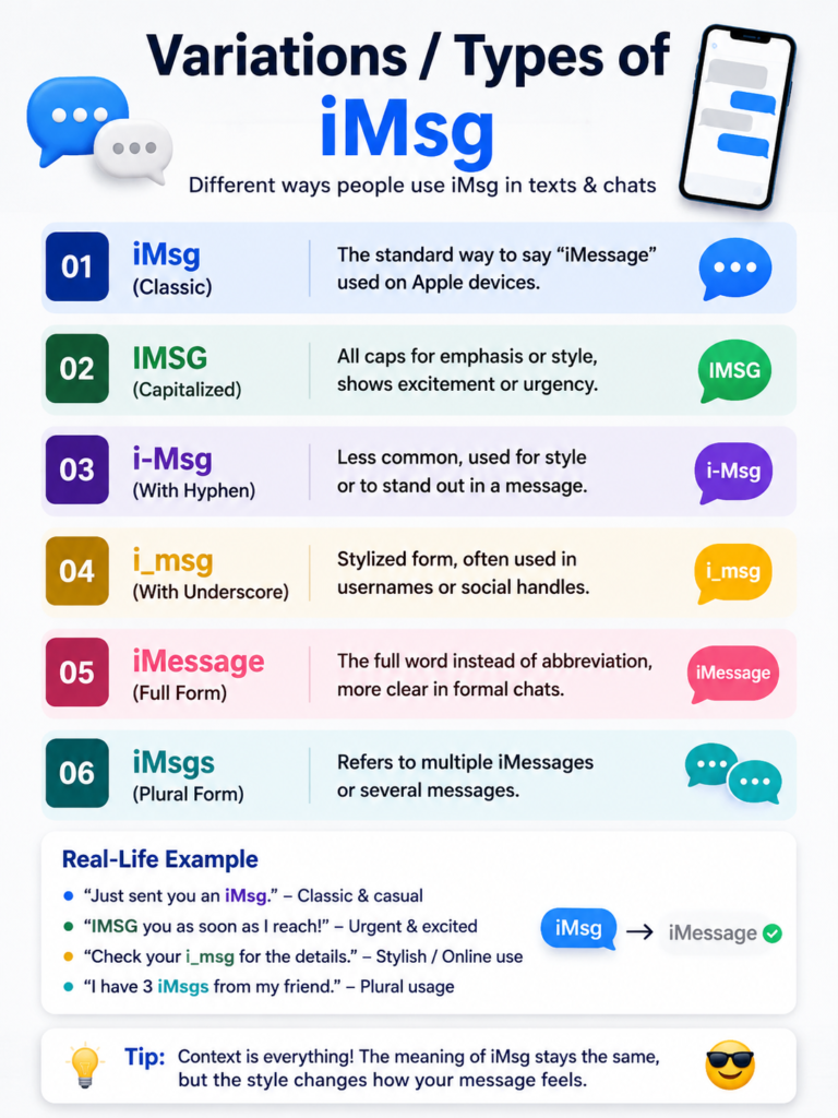Variations / Types of iMsg