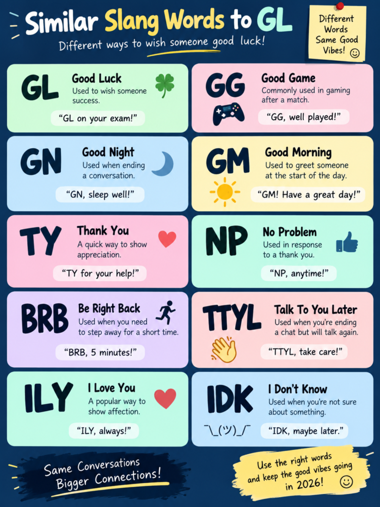 Similar Slang Words to GL