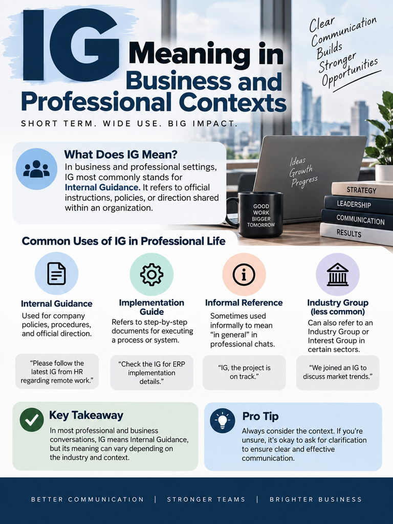 IG Meaning in Business and Professional Contexts
