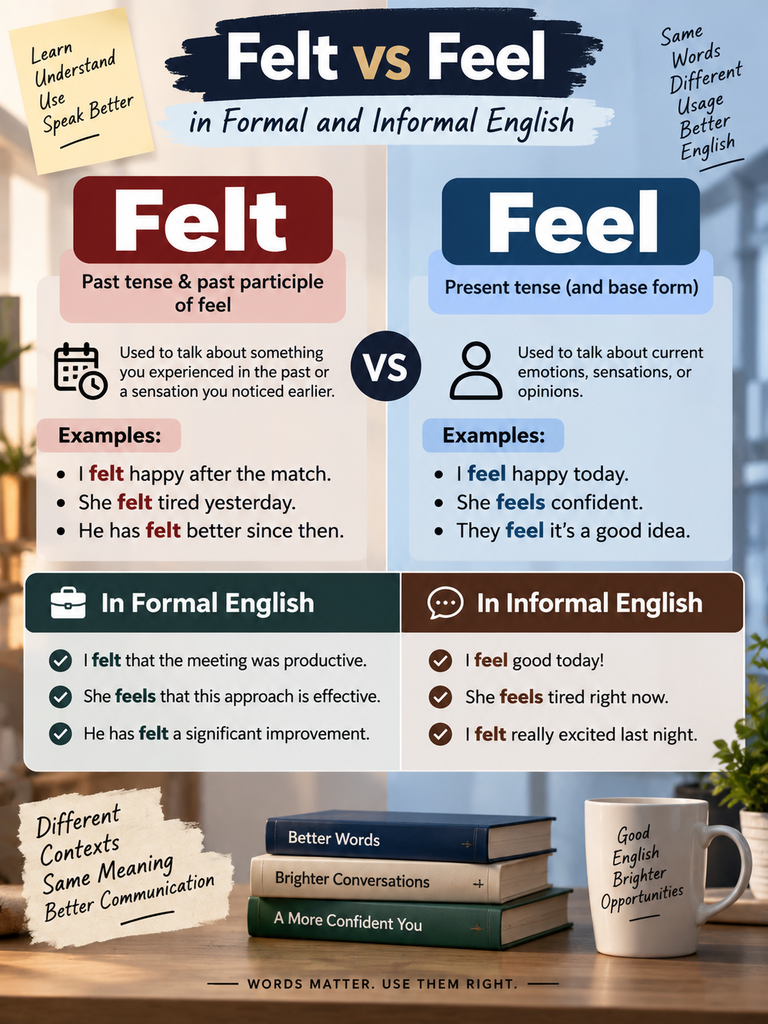 Felt vs Feel in Formal and Informal English