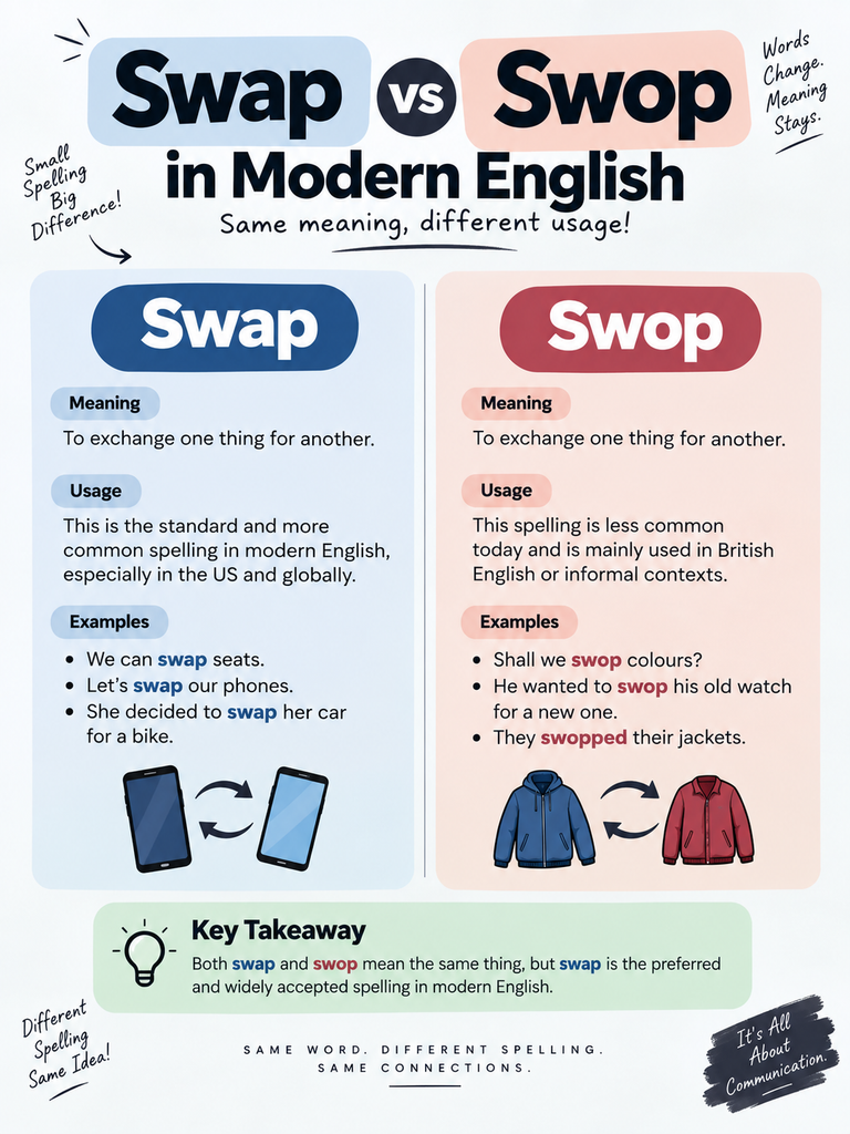 Swap vs Swop in Modern English