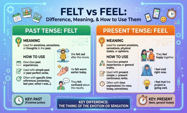 Felt vs Feel: Difference, Meaning, and How to Use Them