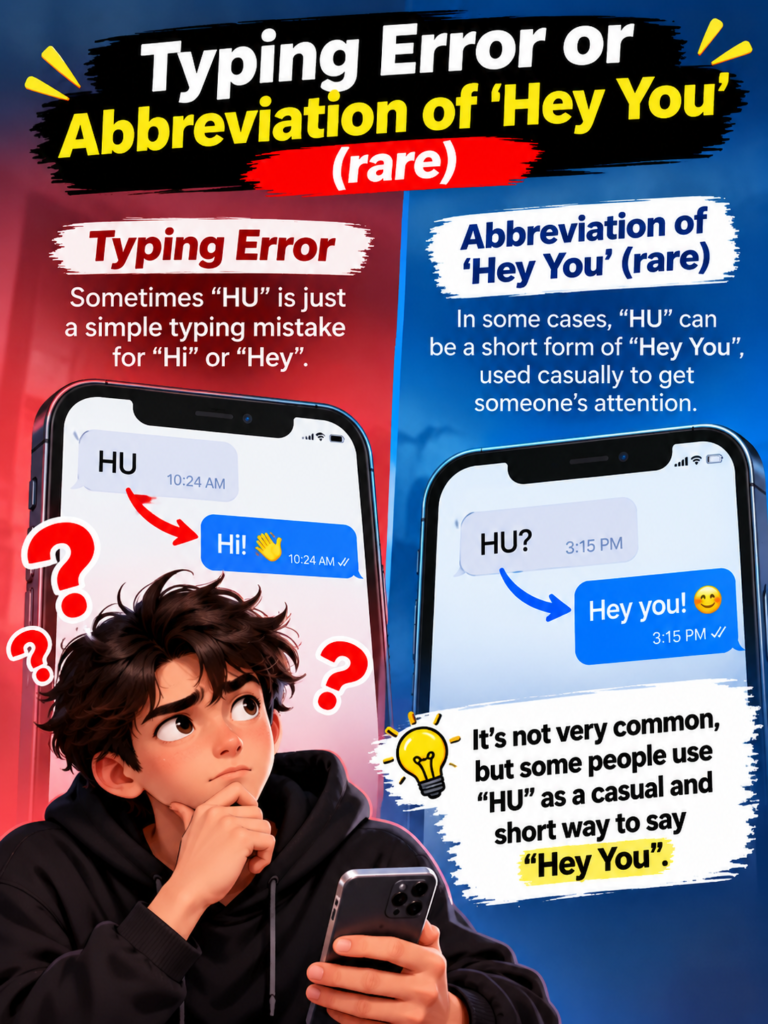 Typing Error or Abbreviation of 'Hey You' (rare)