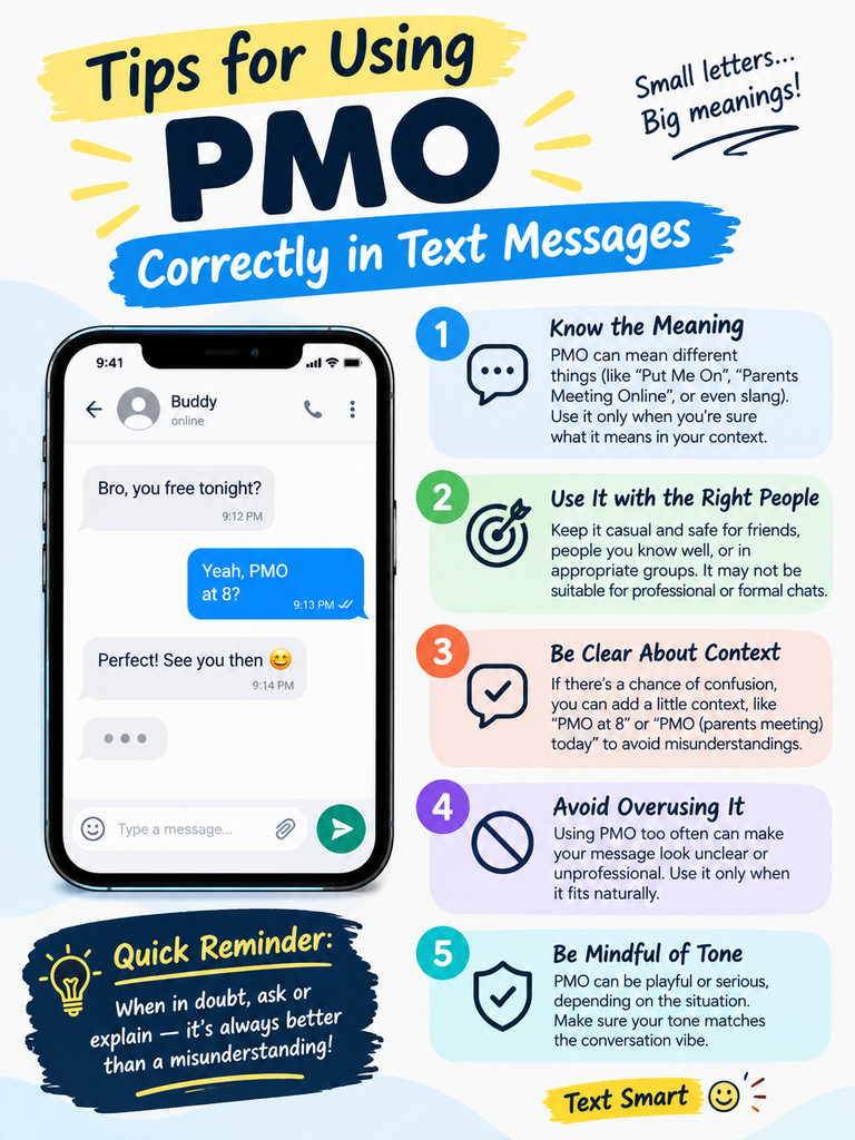 Tips for Using PMO Correctly in Text Messages